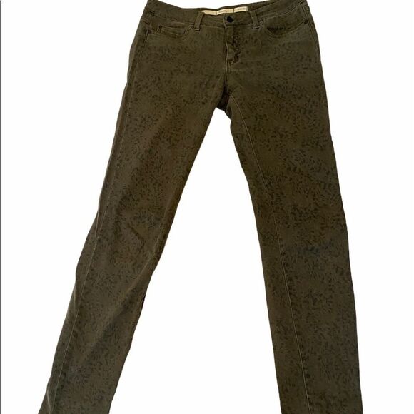 PART TWO Green Leopard Stretch Straight Leg Jean - Picture 2 of 11